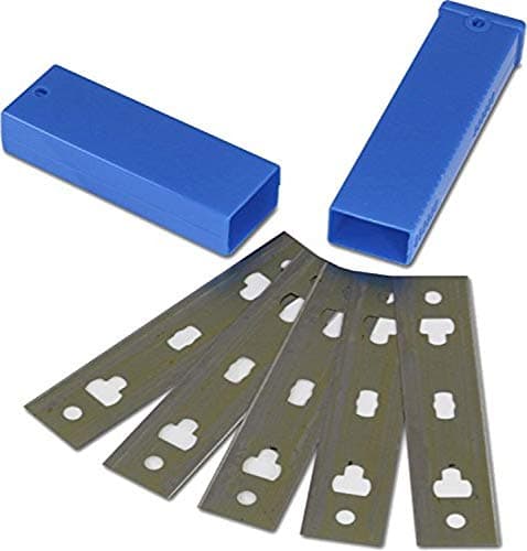 Unger Professional 4” Replacement Window and Glass Scraper Blades, 5 Pack, Includes Storage Case, Carbon Coated Tool, Remove Gum, Stickers, Paint, and Adhesives