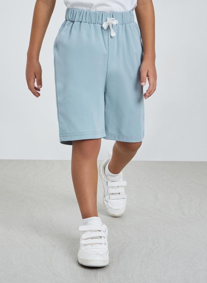 Pack Of 2 - Boys Solid Knee-Length Shorts