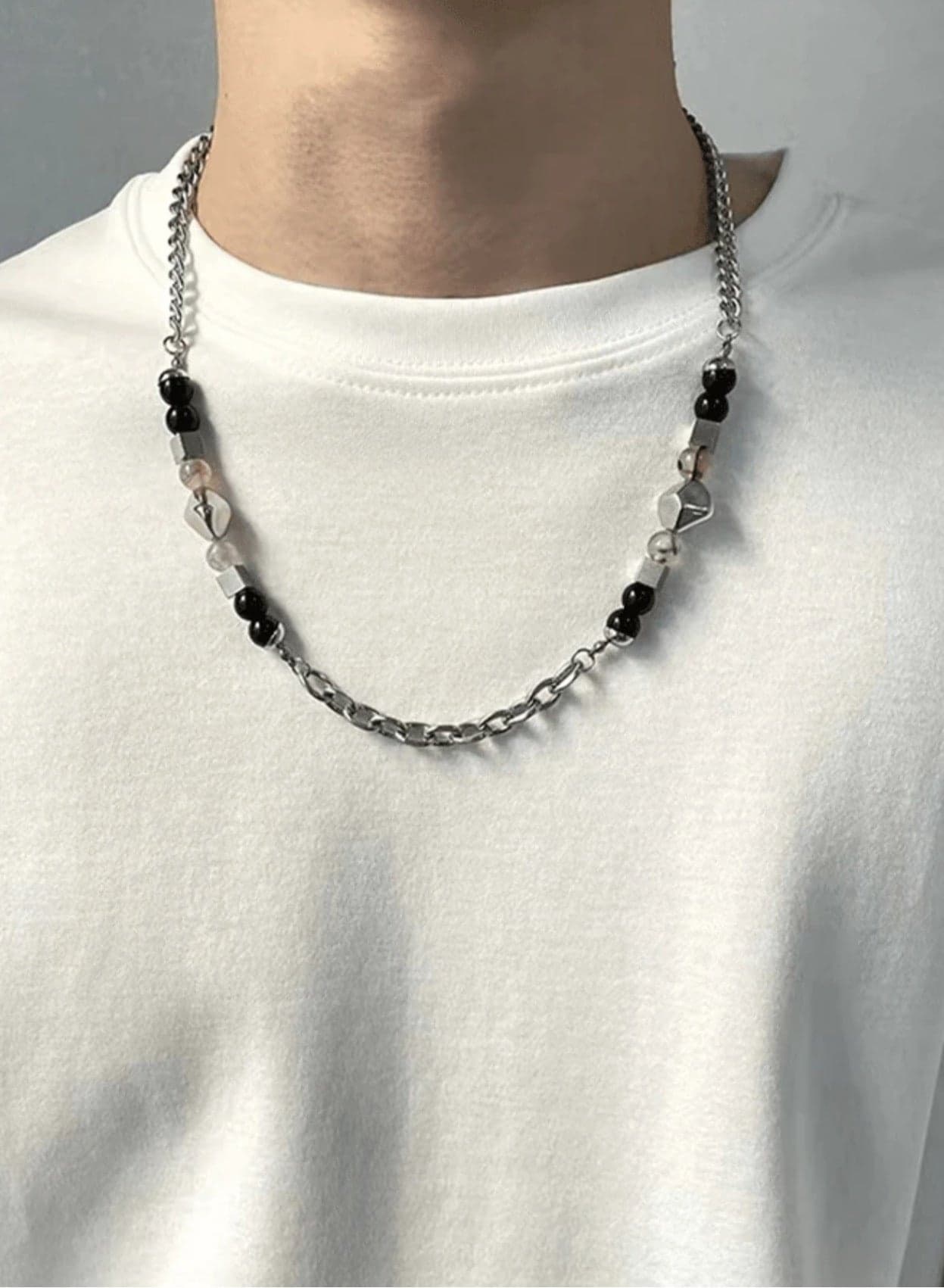 High Quality Silver Stainless Steel Necklace For Men Size 52 cm