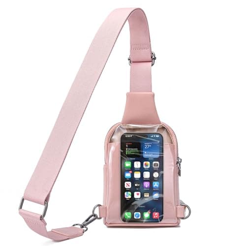 INICAT Sling Bag for Women Touchscreen Small Crossbody Cell Phone Purse Fanny Pack(Pink Small)