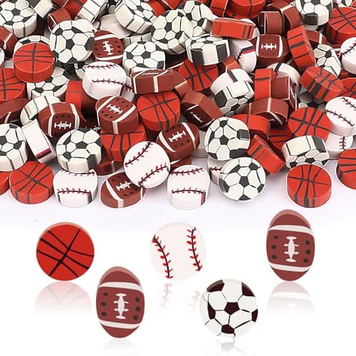 JUNEBRUSHS 150Pcs Football Erasers Mini Erasers for Kids Bulk Novelty Sports Pencil Erasers for Student Classroom Prizes Homework Rewards Gifts Sports Football Party Favors