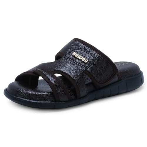 DOCTOR EXTRA SOFT Men's Memory Foam Cushion Footbed Sandals/Chappal for Adults with Adjustable Strap| Diabetic & Orthopedic|LightWeight & Comfortable Stylish & Anti-Skid Dr.Slippers & FlipFlops Gents A-03
