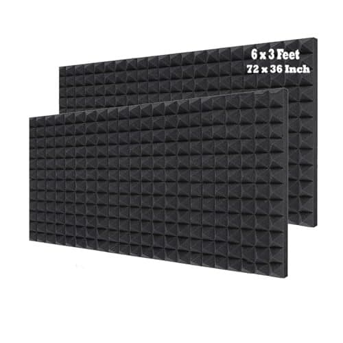IMAGINEA 6x3ft Acoustic Foam Sheet for Room |Soundproofing Pyramid Acoustic Sheet Panels for Wall Room Noise Reducer Sound Absorber Acoustic Foam Panels Acoustic Room Treatment (Pack of 2)