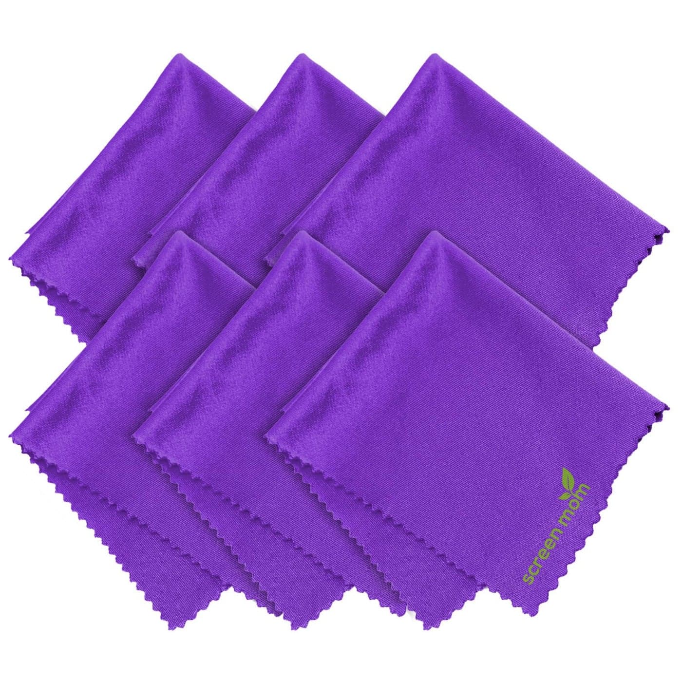 Screen Mom Screen Cleaner Purple Microfiber Cloths 6Pack Microfiber Screens Cleaner Cloths TV Cleaning Cloth for Electronic Cleaners Laptop Computer Car Screens Cleaning Kit TV Cleaners