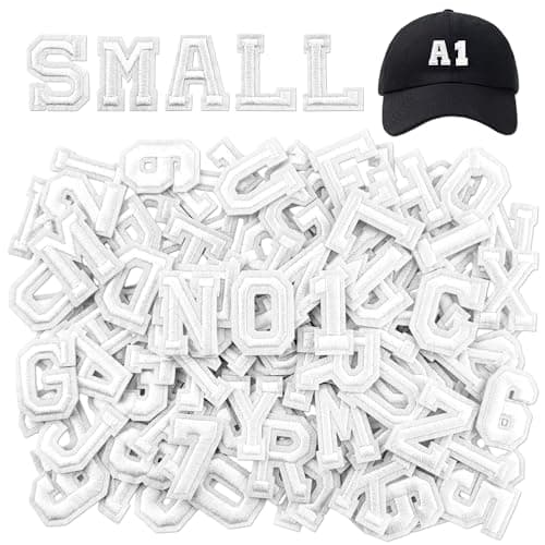 108PCS Iron on Letters and Numbers 138 inch Embroidered Letter Patches AZ 09 Alphabet Applique for Clothing Hats Shirts Bags DIY Craft Decor White