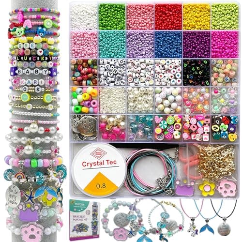PHODDR Bracelet Making Kit for Girls4300 piece DIY Jewelry Crafts Set Including Beads and Pendants Suitable for Girls Age 512 Birthday Gifts
