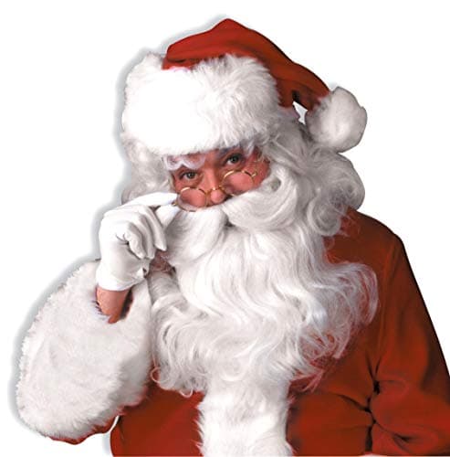 Rubies Santa Claus Beard & Wig Set for Adults, Men's No Size White
