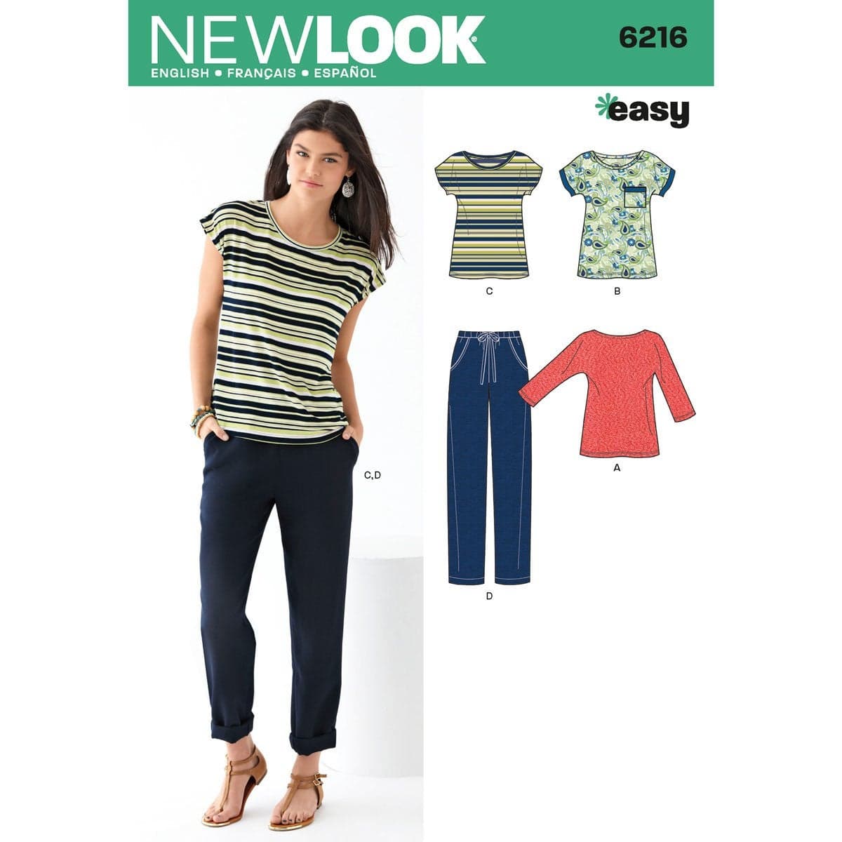 Simplicity New Look Easy Pattern 6216 Misses Knit Tops and Pants Sizes 81012141618