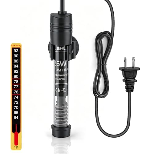 Orlushy Submersible Aquarium Heater, Adjustable Fish Tahk Heater with Free Thermometer Suitable for Marine Saltwater and Freshwater