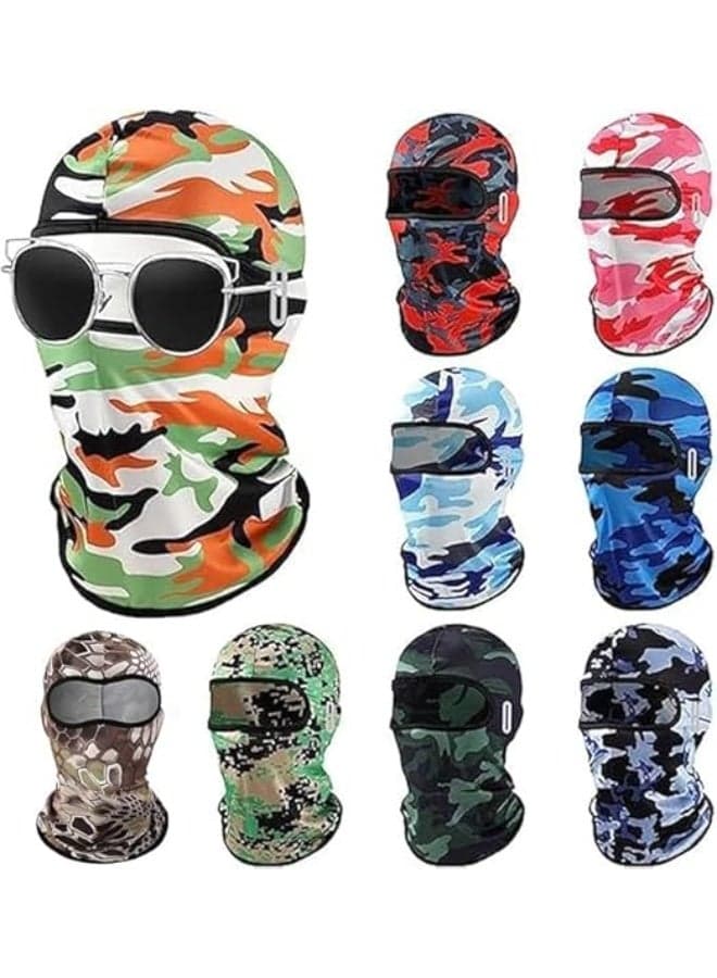 Balaclava Face Mask Full Face with Reflective Stripe Windproof Face Mask UV Sun Prote ction Full Head Mask Motorcycle Cycling Bike Ski for Men Women 9 Pcs