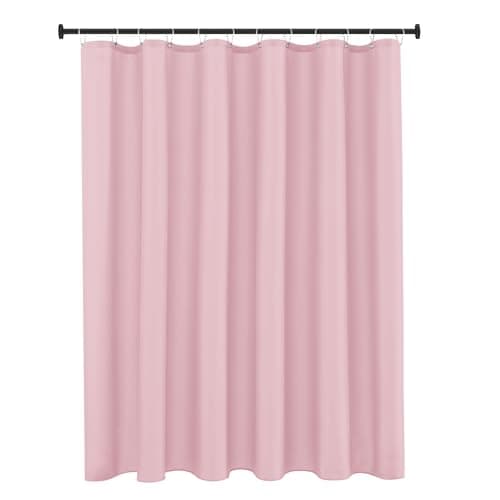 Biscaynebay Hotel Quality Fabric Shower Curtain Liners 72 Inch by 72 Inch Pink Water Resistant Bathroom Curtains Rust Resistant Grommets Weighted Bottom Machine Washable