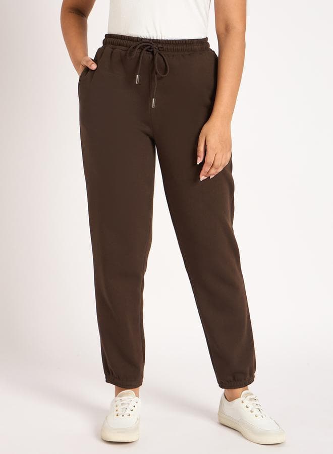 Coffee Brown Fleece Joggers — M