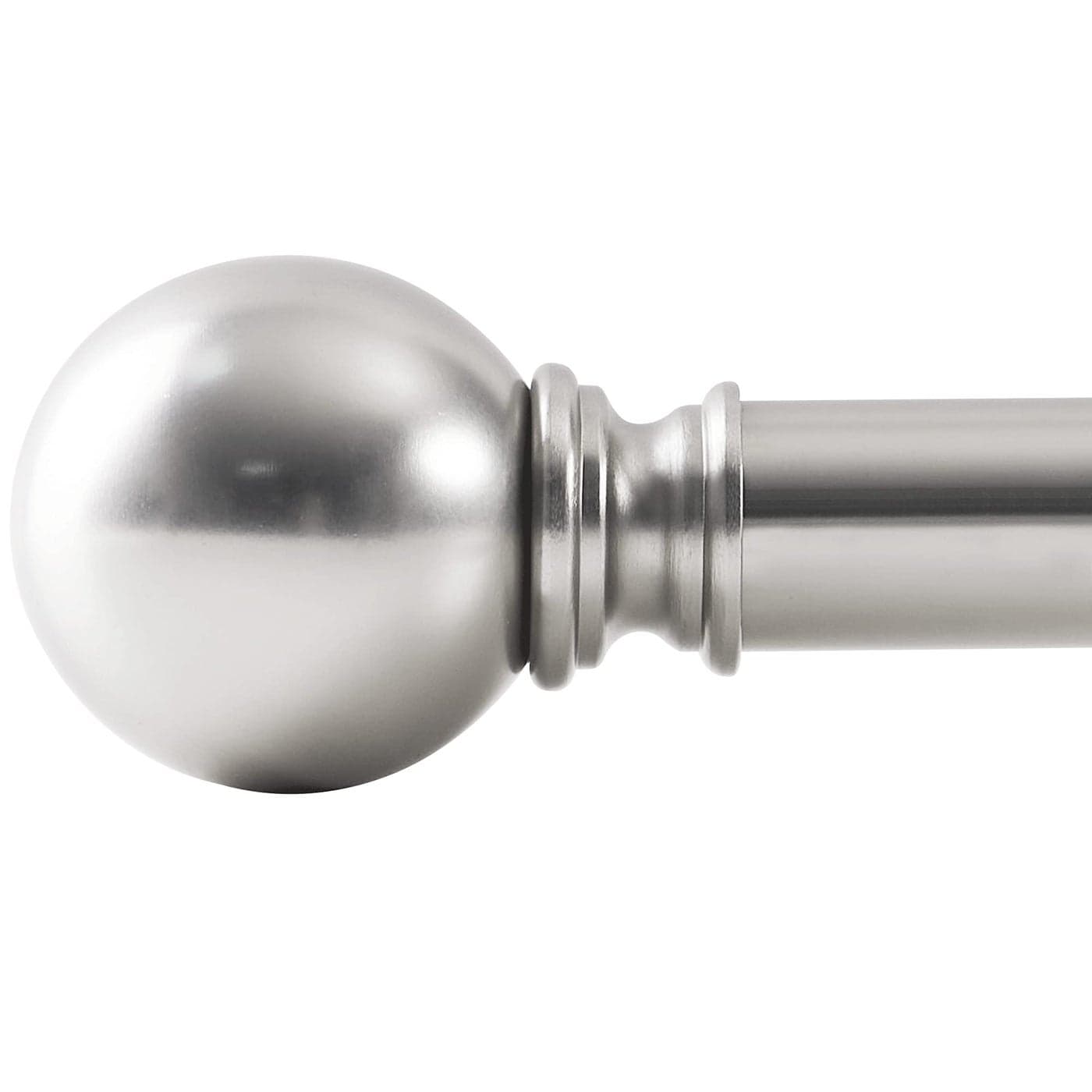 NICETOWN Single Curtain Rod for BedroomLiving Room Window Drapery 1 18 inch Diameter with Round Finials Adjustable Length from 4886 Satin Nickel