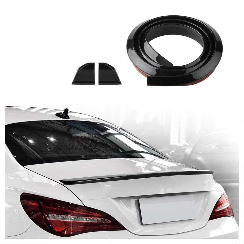 Salior 59 Glossy Car Rear Spoiler Trunk Spoiler LipCuttable 3D Rear Trunk Spoiler Wing Cool Car DecorationUniversal PunchFree Car Sticker Trim Strip for TailgateRoofBumper Black13859inch