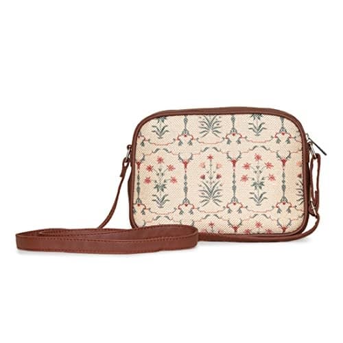 ZOUK Sling Bag | Crossbody Bags for Women | Women's Handbags | Stylish | Vegan Leather Evening Bag | Travel & Office Use | Purse and Wallet | Taj Nakashi Print