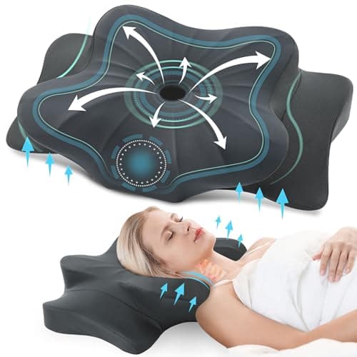 DONAMA Cervical Pillow for Neck and Shoulder,Contour Memory Foam Pillow,Ergonomic Neck Support Pillow for Side Back Stomach Sleepers with Pillowcase-King Size