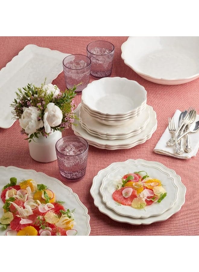 Isabella Cream 12Piece Melamine Dinnerware Set for 4