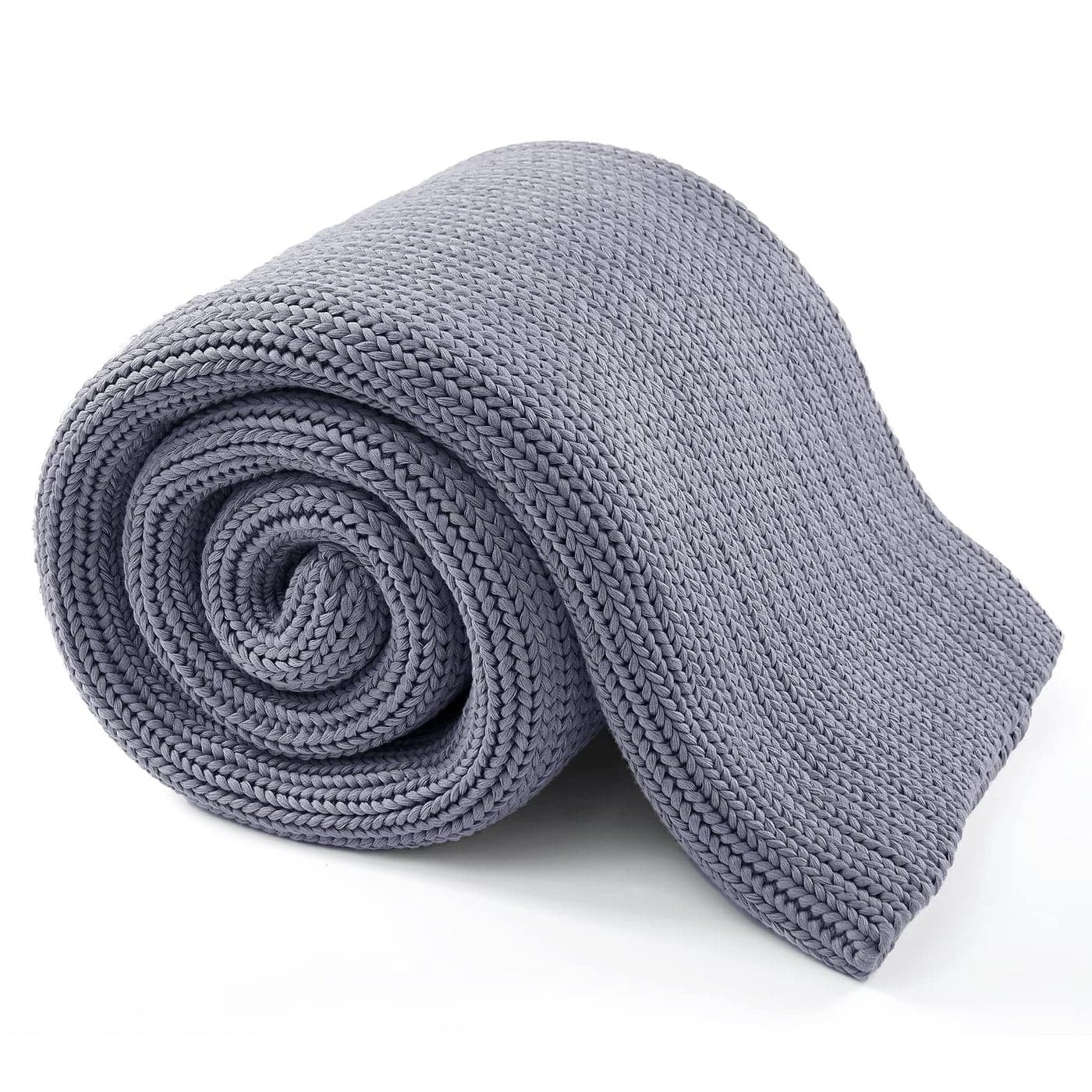 Guohaoi Knitted Weighted BlanketLight Grey 50x75 15lbsHome Dcor Cooling Throw Blanket for Hot SleepersHand Made Chunky Knit Heavy Blanket for Adults Use on Full Size Bed