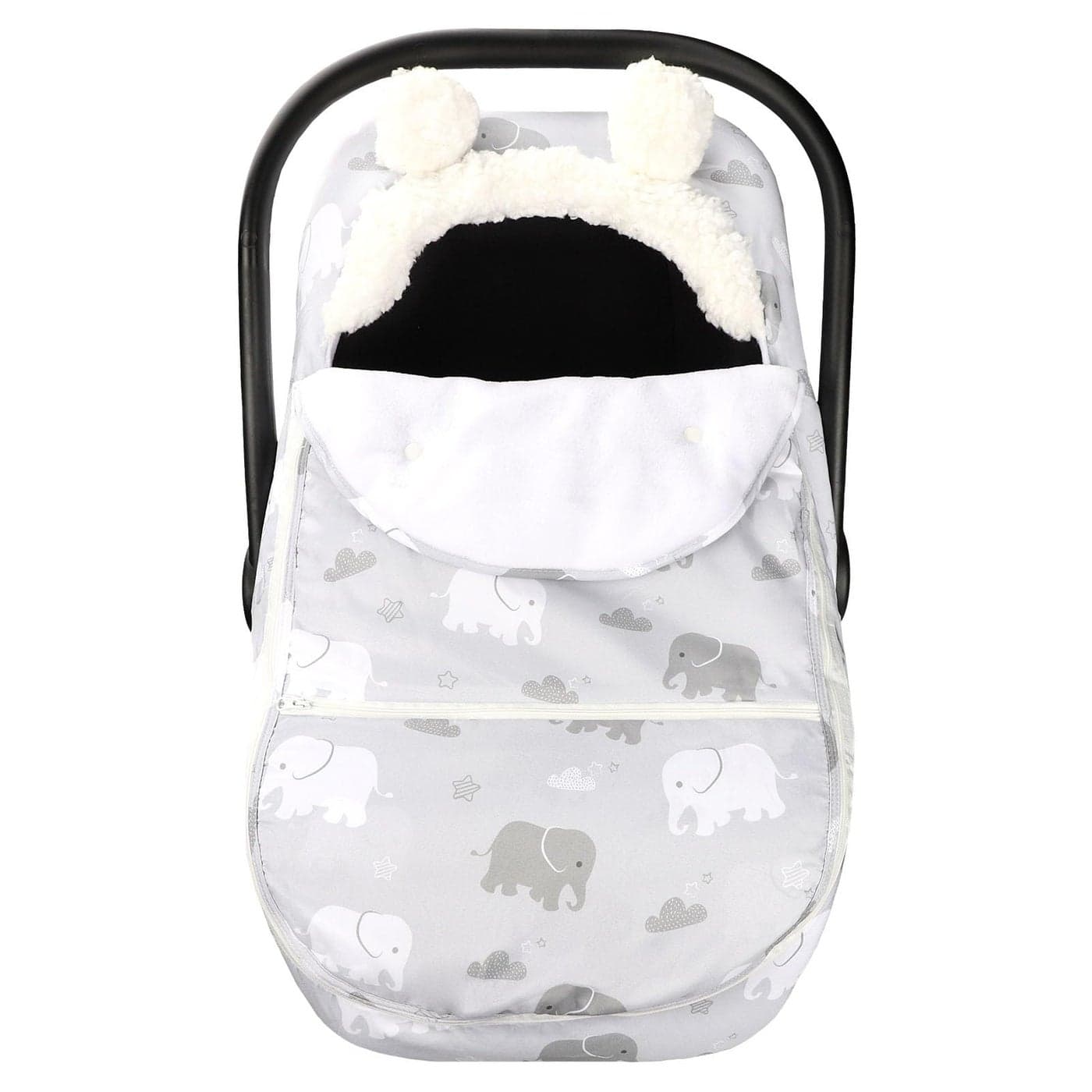 Car Seat Covers for Babies Winter Flower Carseat Cover Girls Zipped Cozy Warm Cover Universal UltraSoft Breathable Removable Design Infant Car Seat Canopy
