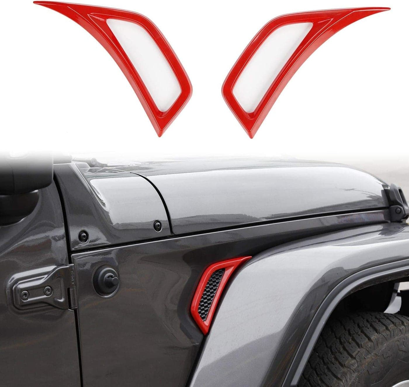 Voodonala for Jeep JL Side Air Conditioning Vent Outlet Decoration Trim for 20182025 Jeep Wrangler JL JLU Gladiator JT 4xe ABS Red