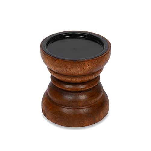 EDHAS Natural Mango Wood Candle Holder That Will Look Amazing in Your Home Kitchen Dining Room or Bedroom 4 x 4 x 4