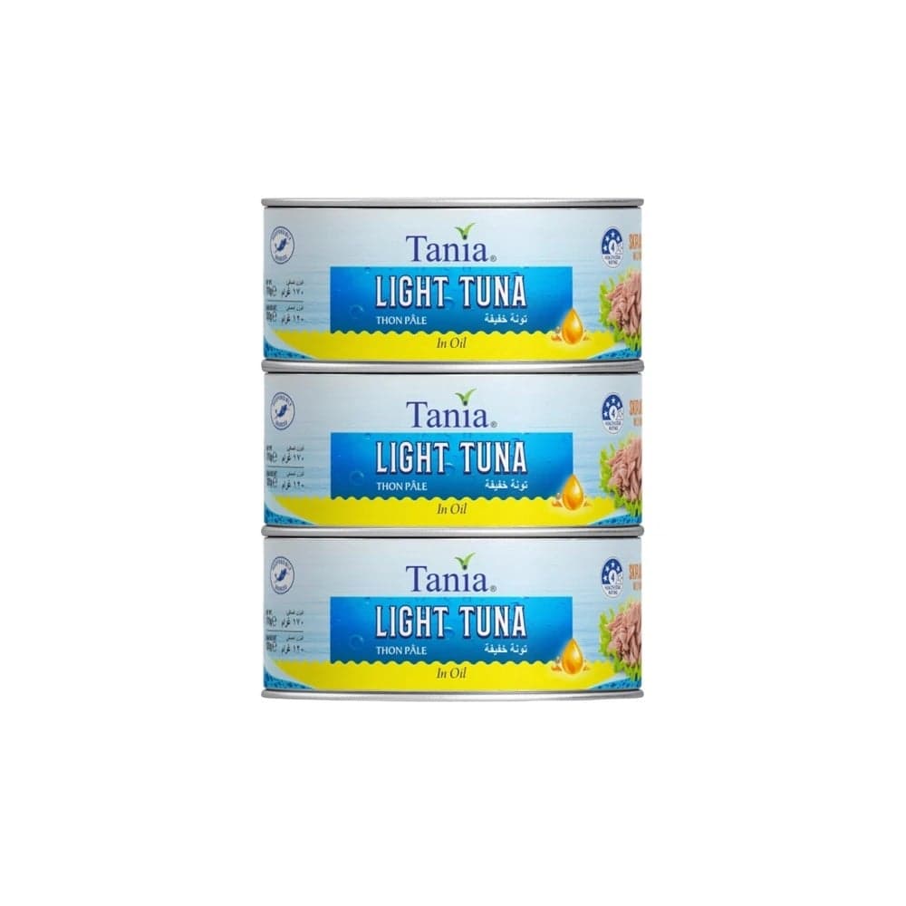 Tania Light Tuna Fish Meat In Soyabean Oil- 3X170gms