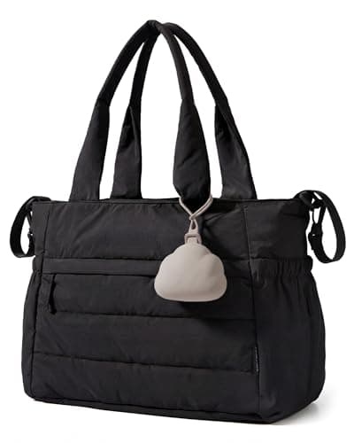 BAGSMART Diaper Bag Tote, Hospital Bag for Labor Delivery, Large Capacity Baby Bags for Mom, Puffy Maternity Travel Tote with Changing Pad & Pacifier Case