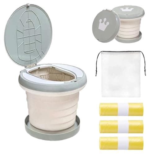Travel Potty for Toddler Portable and Foldable Toilet Apply to Seat Emergency Toilet for Car Camping Outdoor Indoor grey large