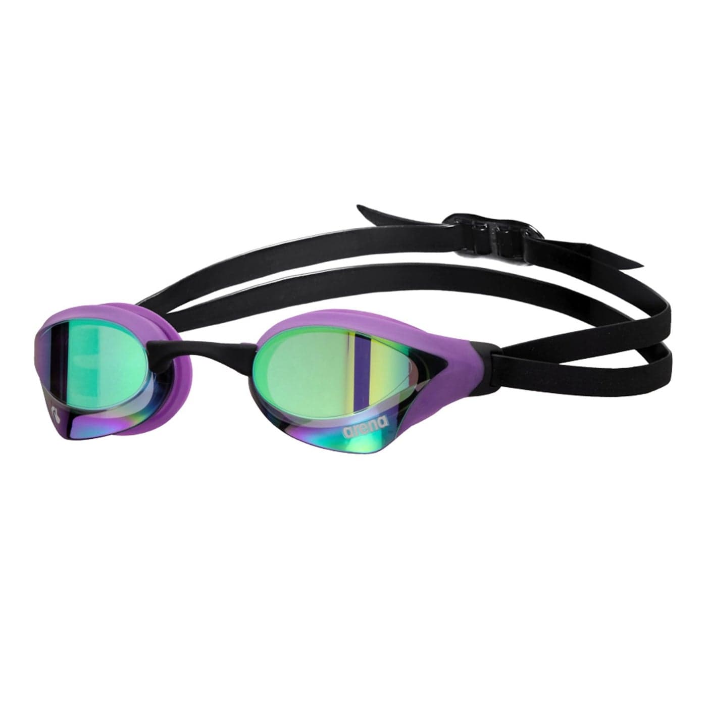 ARENA Unisex Cobra Core Swipe AntiFog Racing Swim Goggles for Men and Women Polycarbonate Mirror Lens Competitive Swimmers EmeraldPlumBlack