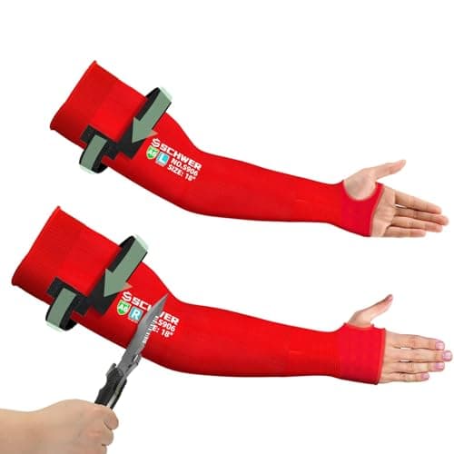 Schwer AIR-SKIN Arm Sleeves for Men & Women S906, ANSI A6 Cut Resistant Arm Protectors for High Risk Work, UPF50+ UV Protection Cooling Gardening Sleeves for Farming, Lightweight, Breathable