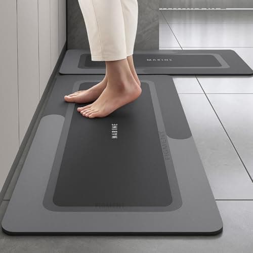 FIGMENT 2 Pcs Kitchen Mat for Floor, Non-Slip Cushioned Standing Mat, Waterproof & Easy to Clean, Comfort Floor Mat for Kitchen, Office & Home (118 * 38 cm, 58 * 38 cm)