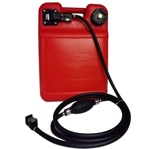 DEF Portable Boat Fuel Tank, 6gal - 24L Outboard Marine Portable Fueling Tank with Hose Connector Replacement for Marine Outboard Motor Plastic Fuel Tank