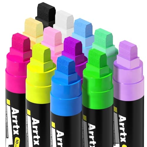 Arrtx Acrylic Jumbo Markers 10mm Broad Tips Acrylic Paint Pens for Stone Glass Easter Egg Wood and Fabric PaintingNo ToxicNo Odor