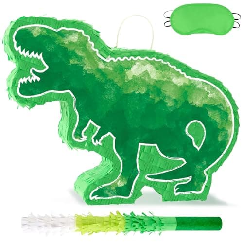 WERNNSAI Dinosaur Piata Watercolor Green Dinosaur Piata Birthday Piata with Stick and Blindfold for Kids Birthday Party Game Classroom Activity Dinosaur Themed Party Decor 169 x 129 x 31