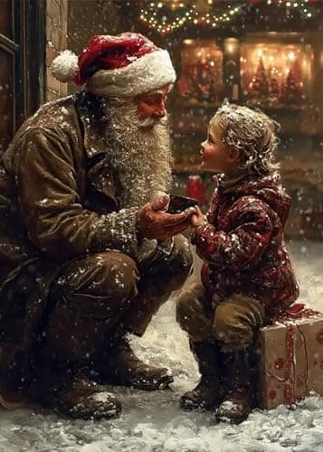 Christmas Santa Claus Diamond Painting Kits for Adults 5D Diamond Art Kits for Adults Beginners DIY Full Round Drill Diamond Dot Painting Gem Art Kits for Adult Home Wall Decor 118x157 Inch