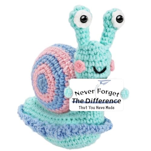 Inspirational Snail Thanksgiving Christmas Gifts for Teacher Coworker Employee or People with Depression Unique Positive Crochet Animals Thank You Present Home Decorations for Birthday Retirement