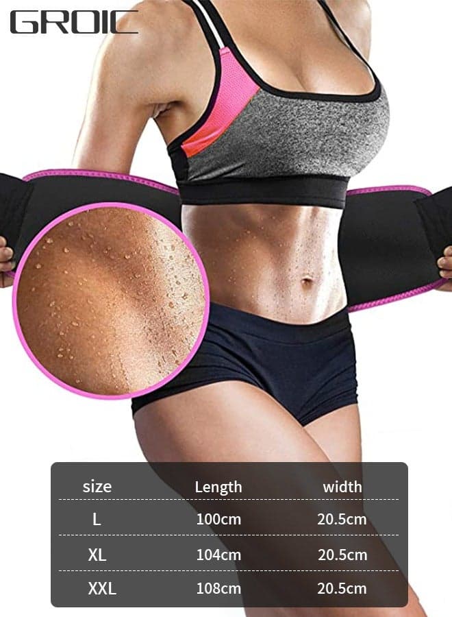 Waist Trimmer Belt for Women Wrap Waist Trainer Sauna Belt Tummy Toner Low Back and Lumbar Support with Sauna Suit Effect-XXL