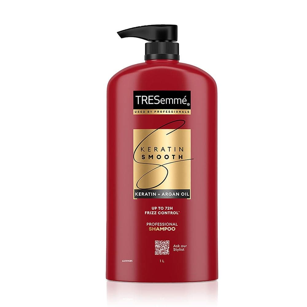 TRESemme Keratin Smooth Shampoo 1000ml With Keratin Protein and Argan Oil SalonLike Smooth Hair Up To 72H Frizz Control
