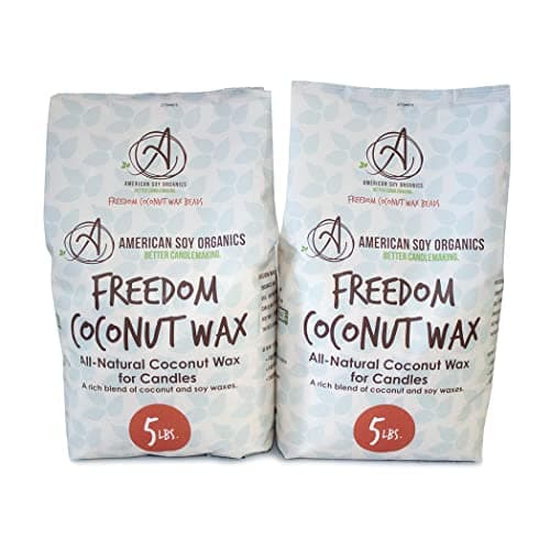 American Soy Organics Freedom Coconut Soy Wax Beads for Candle Making - Natural Candle Making Supplies - Paraffin-Free,Beeswax-Free Coconut Candle Wax for Container Candles,Tealights,Wax Melts 10 lbs
