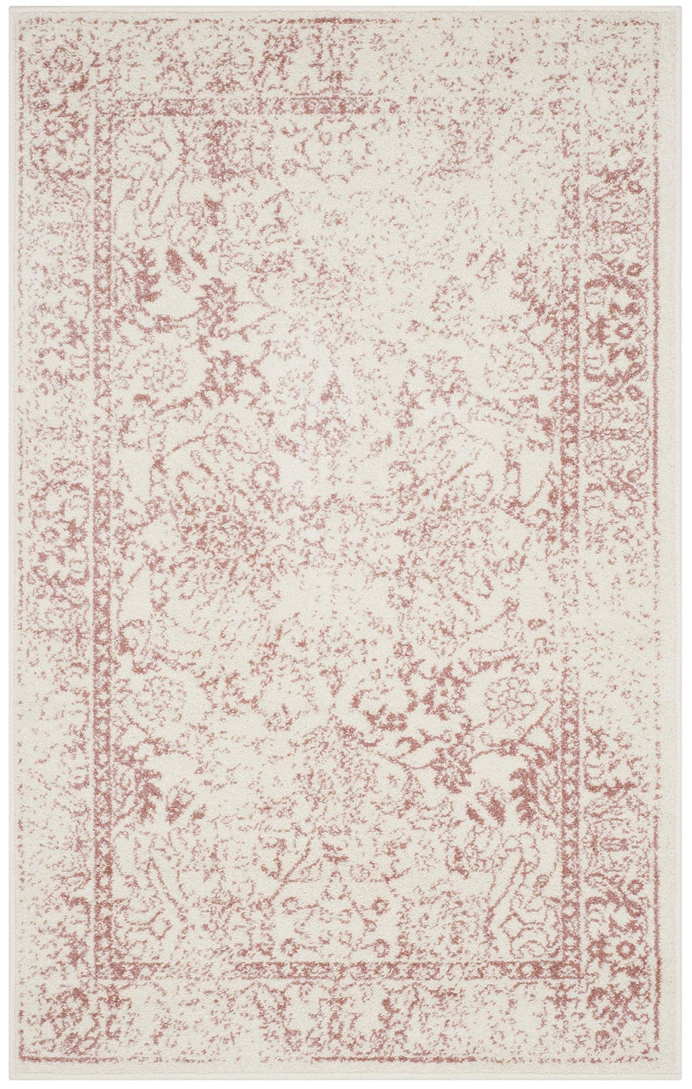 SAFAVIEH Adirondack Collection Accent Rug - 3' x 5', Ivory & Rose, Oriental Distressed Design, Non-Shedding & Easy Care, Ideal for High Traffic Areas in Entryway, Living Room, Bedroom (ADR109H)