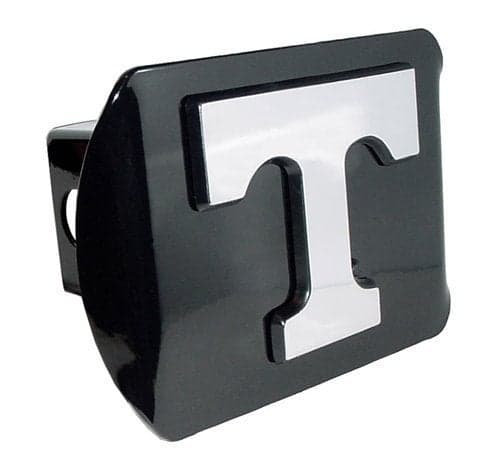 Tennessee Volunteers Black Metal Trailer Hitch Cover with Chrome Metal Logo For 2 Receivers