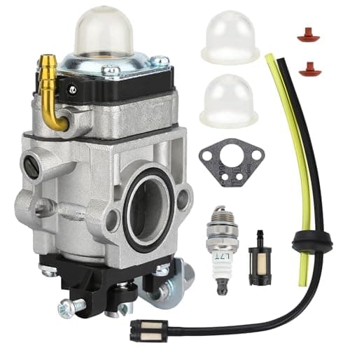 63022 56257 57341 Carburetor Kit Fits for Harbor Freight 52CC 2HP Predator Earth Auger and Various Tools with Gasket Primer bulbs Spark plug and Fuel Line Kit