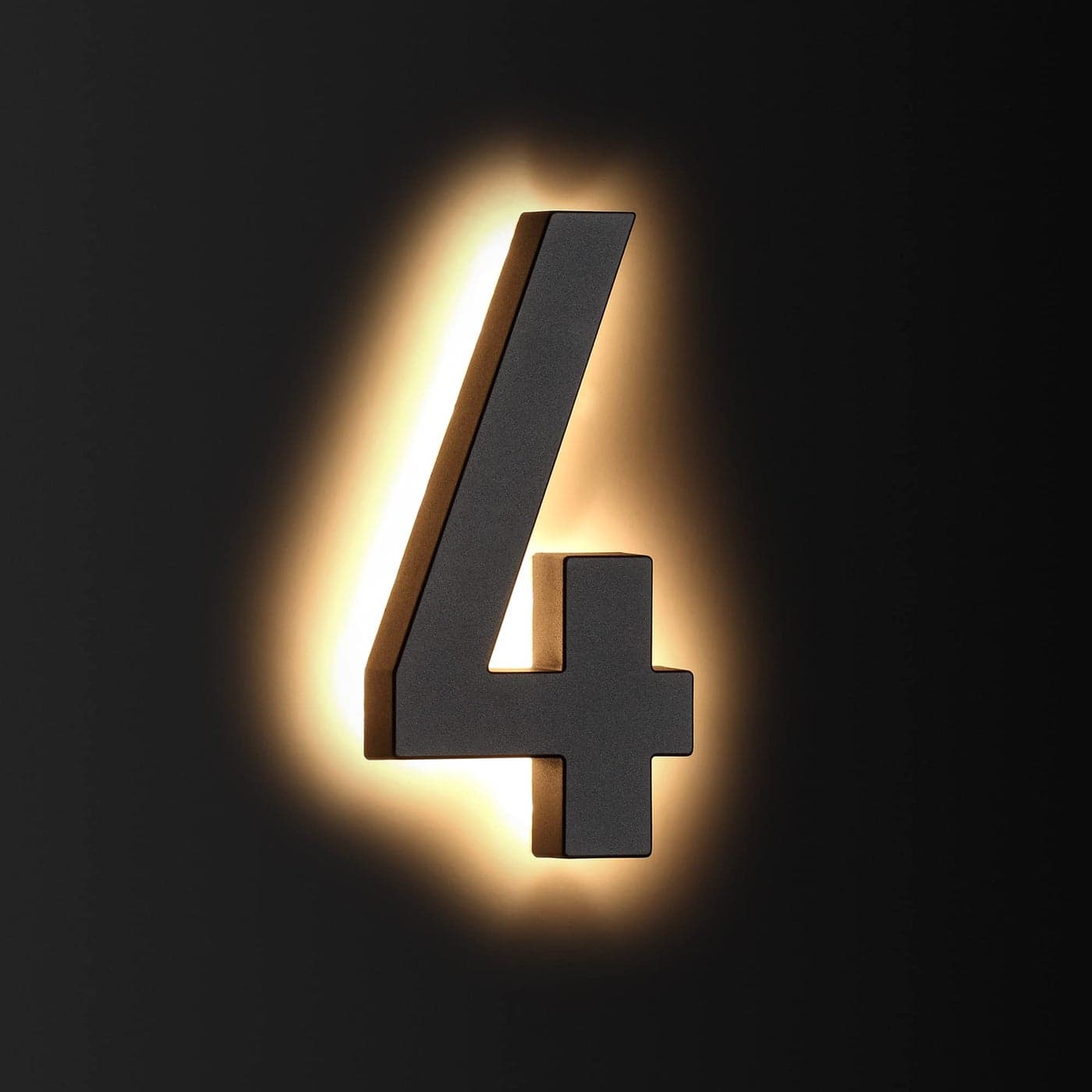 LMP 12V DC Low Voltage Led House Numbers Address Numbers 8 Inches, Modern Lighted House Numbers glow at night, Waterproof Corrosion Resistant, Easy to Install (number 4 No Powers)