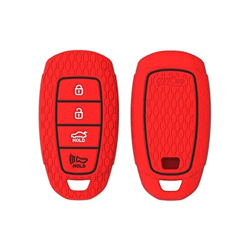 CARMATE Silicone Car Key Cover KC-60 Fit for ( New Verna 2020, Tucson 2021 )-Red