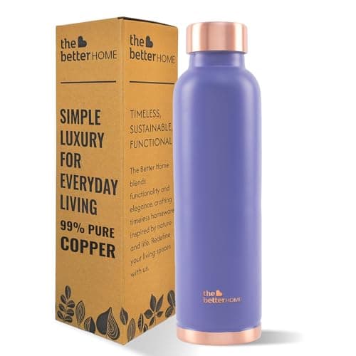 The Better Home Copper Water Bottle | Copper Water Bottle 950 ml| With Anti Oxidant Properities | Provides Health Benefits | Pure Tamba | Purple