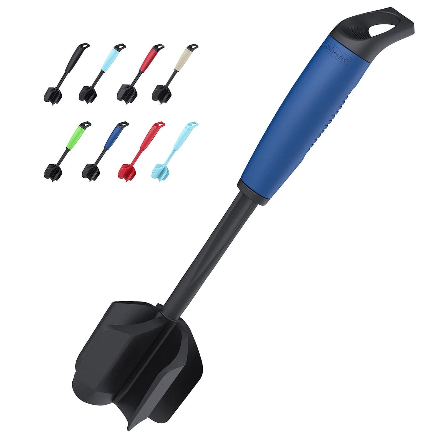 Ourokhome Upgrade Meat Chopper and Potato Masher Heat Resistant Ground Meat Smasher for Hamburger 5 Curved Blades Ground Beef Smasher Nylon Non Stick Mixer Stirrer and Kitchen Gadgets Navy