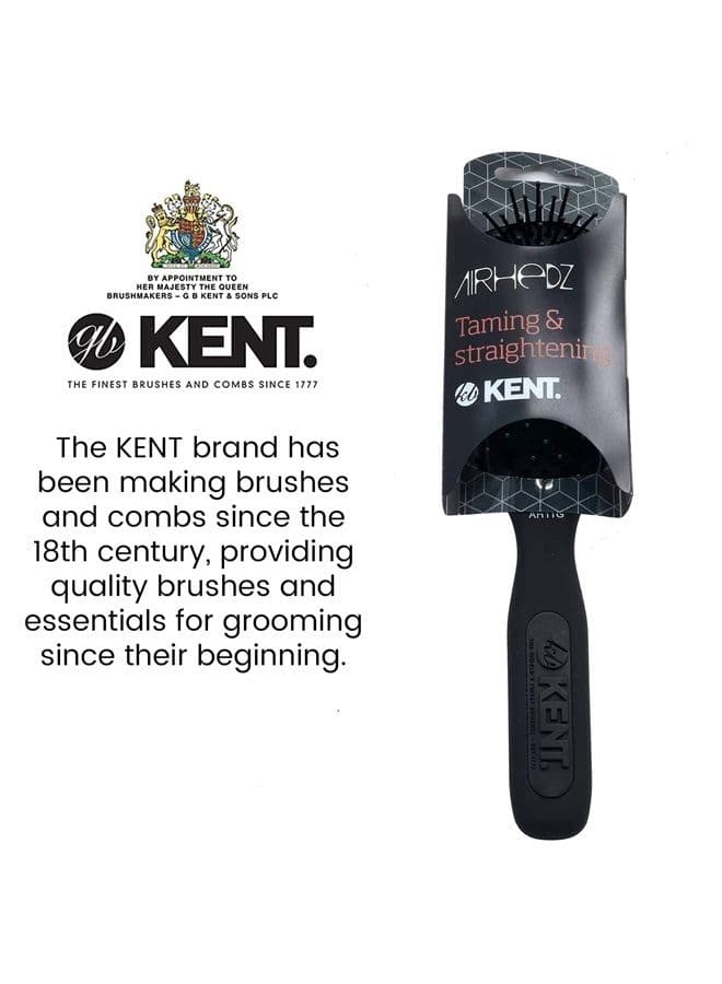 Kent AH11G Airhedz Pro Narrow Pin Hair Brush (Fine Pin, Grey) - for Taming and Straightening