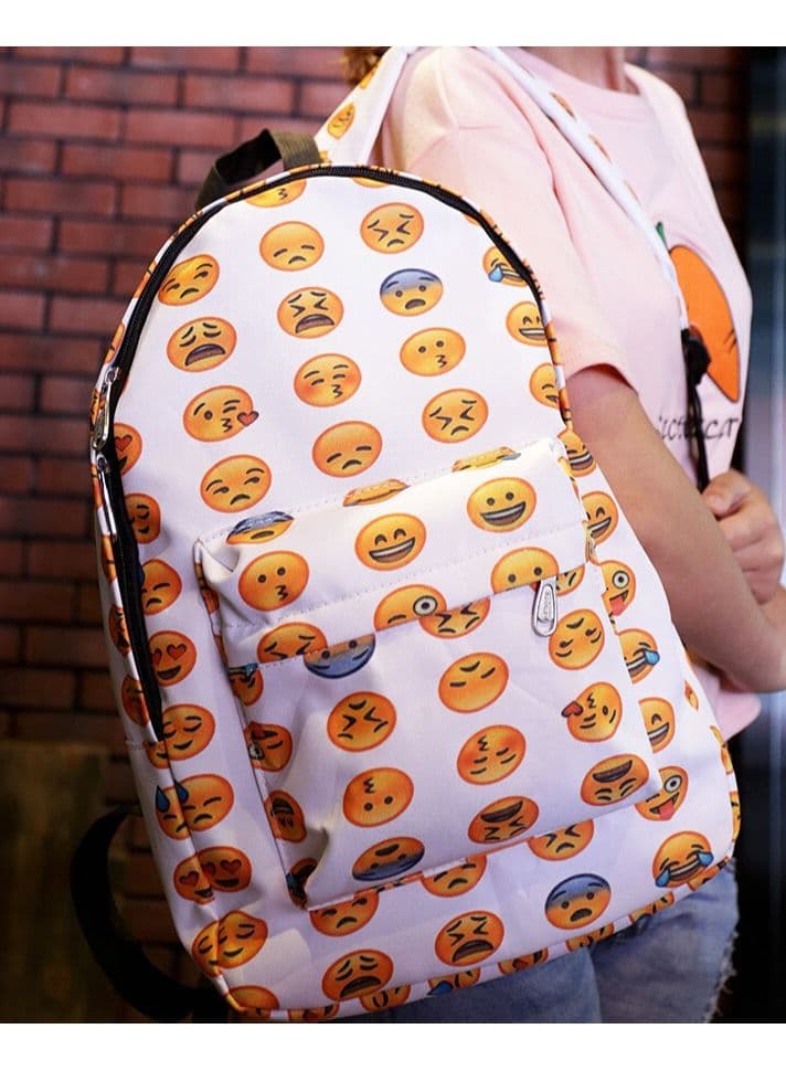 Emoji Women Girls Canvas Backpacks Smiley Emoji Face Printing School Bags For Teenagers Fashion and lovely Shoulder Bags for travel