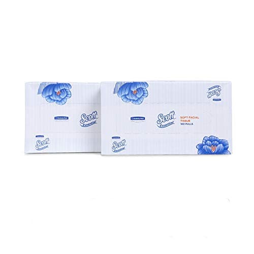 Scott® Essential 2 ply Facial Tissue Flat Box, 100 Pulls, Pack of 2 (Total 200 Sheets) (51120A)