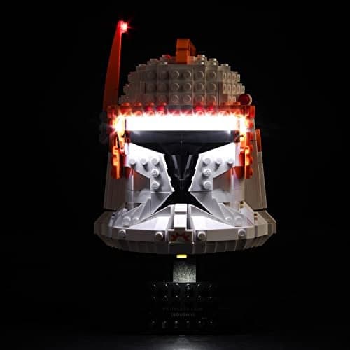 VONADO LED Light Kit Compatible with Lego Clone Commander Cody Helmet 75350 DIY Lighting Set Compatible with Cody Helmet 75350 NO Model Creative Lights Gift for The Clone Wars Fans